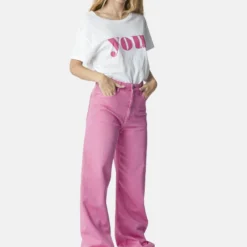 TEDDY SMITH Taille Haute Années 90'S Color - Jean Flare - Rose