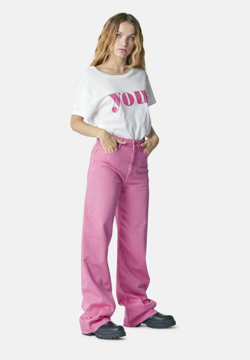 TEDDY SMITH Taille Haute Années 90'S Color - Jean Flare - Rose 3 TEDDY SMITH Taille Haute Années 90'S Color - Jean Flare - Rose