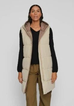 Vila Lange Wattierte - Veste Sans Manches - Humus