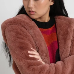 URBAN CLASSICS Ladies Hooded Teddy Coat - Manteau D'Hiver - Darkrose -Pas Cher Vero Moda Magasin 2e3797b24d844bf5a03b4765136ba9ac