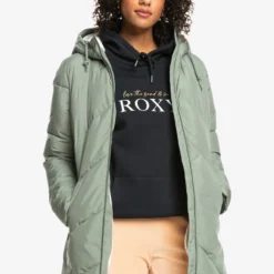 Roxy Better Weather Länger Geschnittene - Manteau D'Hiver - Green