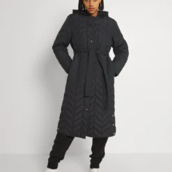 Pieces Pcfawn Long Quilted - Manteau D'Hiver - Black