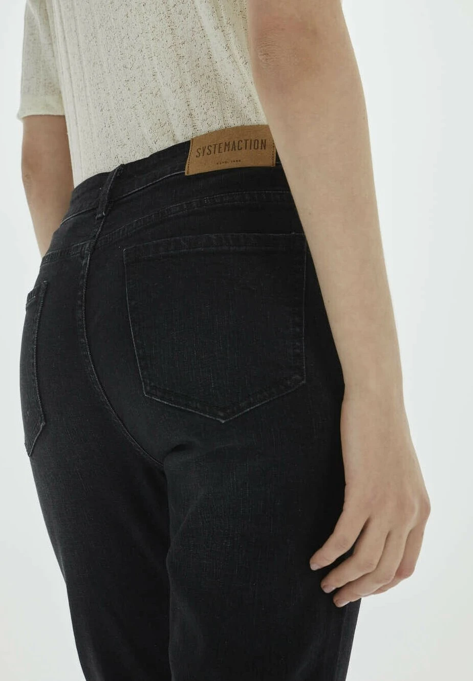 With Washed Effect - Jean Droit - Black 6 With Washed Effect - Jean Droit - Black – Image 4