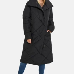 Threadbare Peridot Quilted Puffer - Manteau D'Hiver - Black