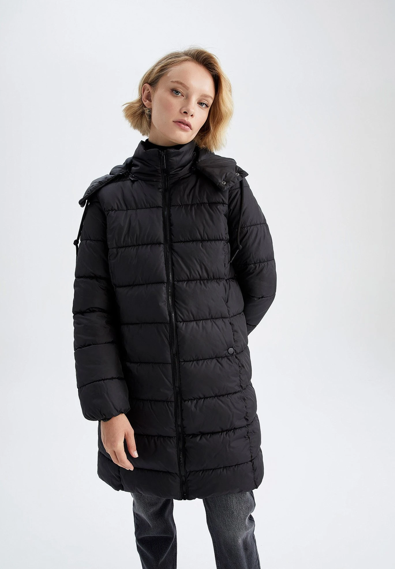 DeFacto Regular Fit - Manteau D'Hiver - Black 3 DeFacto Regular Fit - Manteau D'Hiver - Black