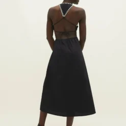 Stradivarius Longwith Side Cut-Out - Robe De Jour - Metallic Black -Pas Cher Vero Moda Magasin 7cfd1c81d2b74513a3f92f7f807b6dd8