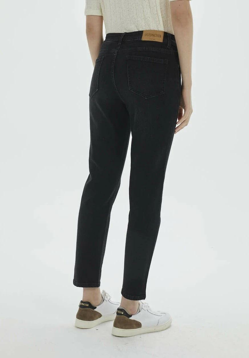 With Washed Effect - Jean Droit - Black 5 With Washed Effect - Jean Droit - Black – Image 3