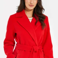 Threadbare Thb Decaf Collar Belted Formal - Manteau Classique - Red -Pas Cher Vero Moda Magasin 96c59f152de547d5a8d8ecee37707b3b