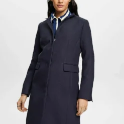 ESPRIT Fem Twill Ct - Manteau Classique - Navy