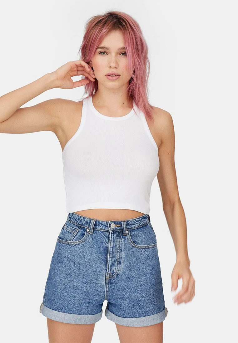 Stradivarius Mom-Fit - Short En Jean - Blue Denim 3 Stradivarius Mom-Fit - Short En Jean - Blue Denim