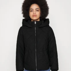 Vero Moda Vmgretahood Short Coated Jacket - Blouson Bomber - Black