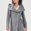 Asymmetrisch Geschwungener - Manteau Court - Gris Foncé -Pas Cher Vero Moda Magasin bd291fb1a41548ef8b00cc9627f75753