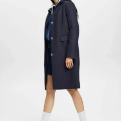 ESPRIT Fem Twill Ct - Manteau Classique - Navy -Pas Cher Vero Moda Magasin c3778531a8d14234a8554616eb638a3e