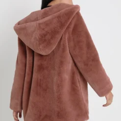 URBAN CLASSICS Ladies Hooded Teddy Coat - Manteau D'Hiver - Darkrose -Pas Cher Vero Moda Magasin c8ea081776b94767a12040e47c504748
