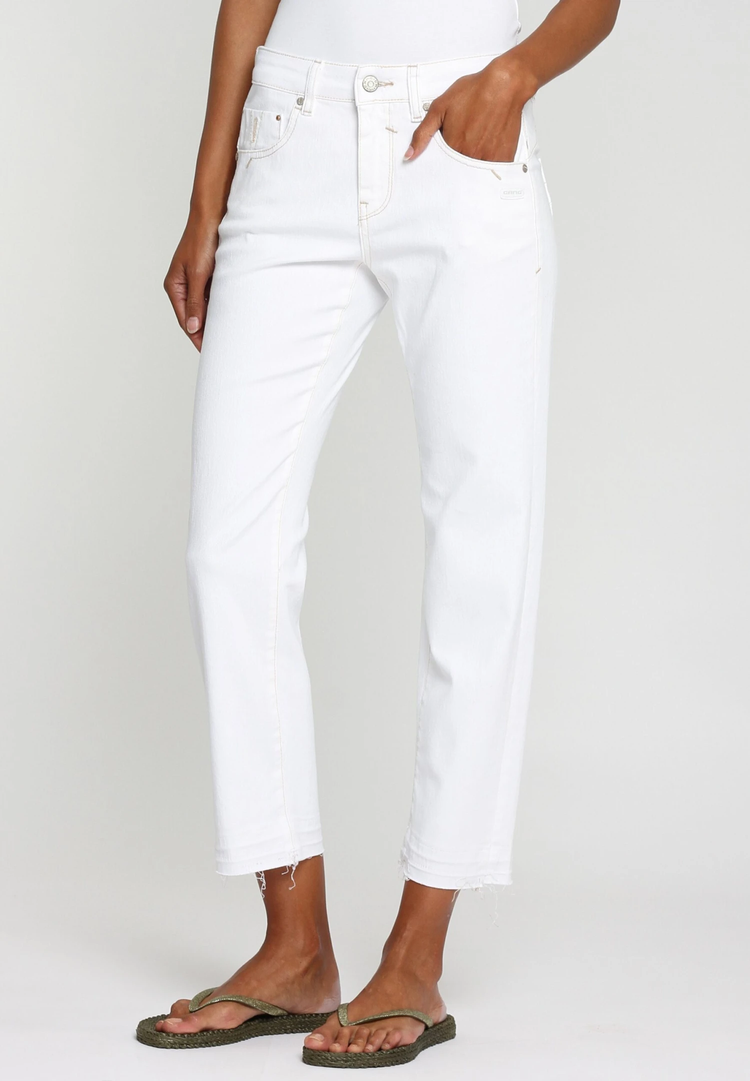 GANG Rubinia Cropped - Jean Droit - White 5 GANG Rubinia Cropped - Jean Droit - White – Image 3