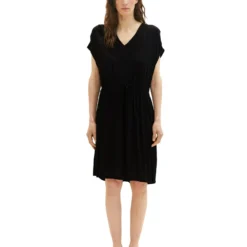 Tom Tailor Mit Kordelzug - Robe De Jour - Deep Black