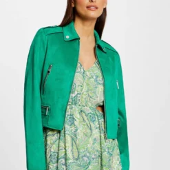 MORGAN Straight With Effect - Veste En Similicuir - Light Green