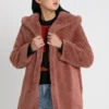 URBAN CLASSICS Ladies Hooded Teddy Coat - Manteau D'Hiver - Darkrose -Pas Cher Vero Moda Magasin fad9a95835f5497f8ad14f2ef459fd2f