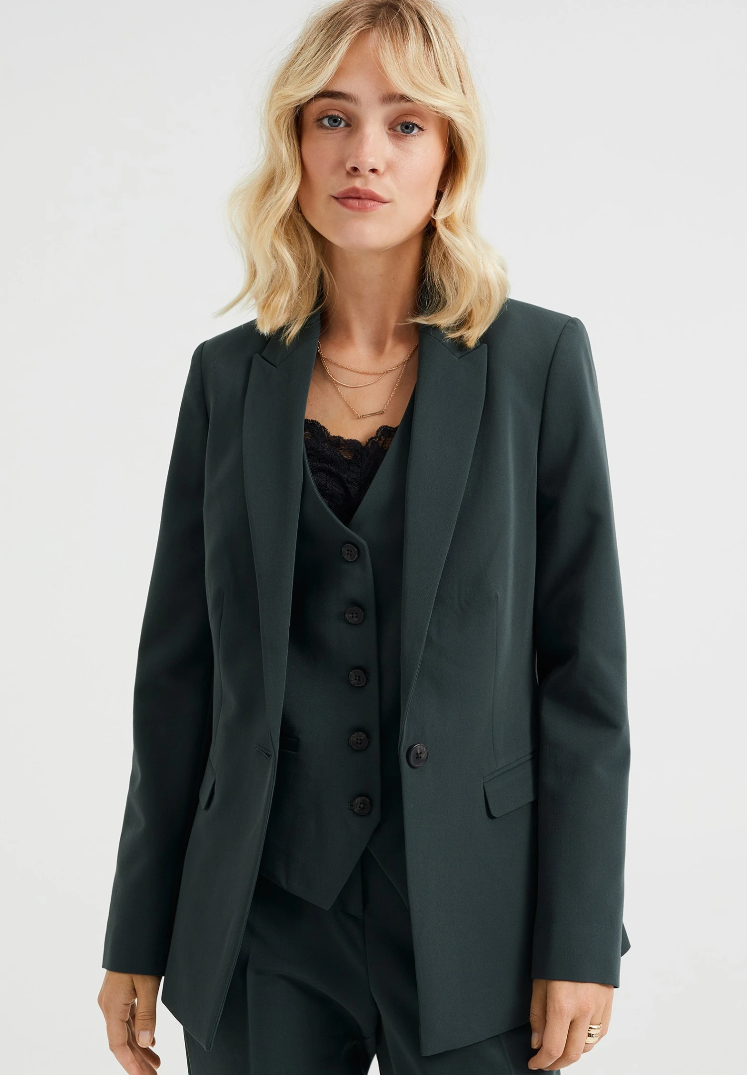 WE FASHION Nauwsluitende - Marly - Blazer - Green